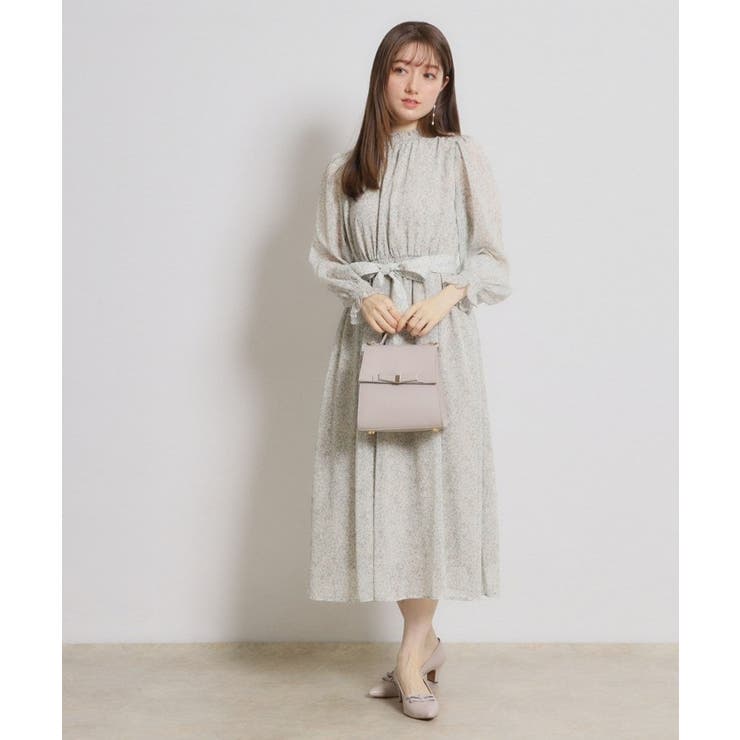 【洗える・着映え】楊柳小花シャーリングワンピース | Couture brooch | 詳細画像1 