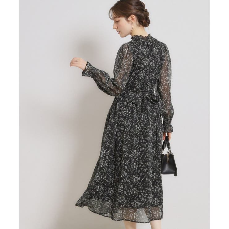 【洗える・着映え】楊柳小花シャーリングワンピース | Couture brooch | 詳細画像15 