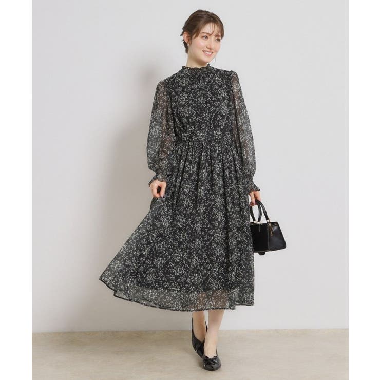 【洗える・着映え】楊柳小花シャーリングワンピース | Couture brooch | 詳細画像14 