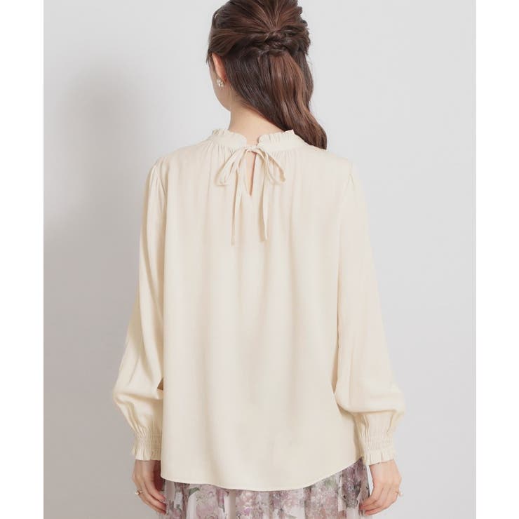 【前後2WAY・洗える】RTピケ リボン ブラウス | Couture brooch | 詳細画像30 