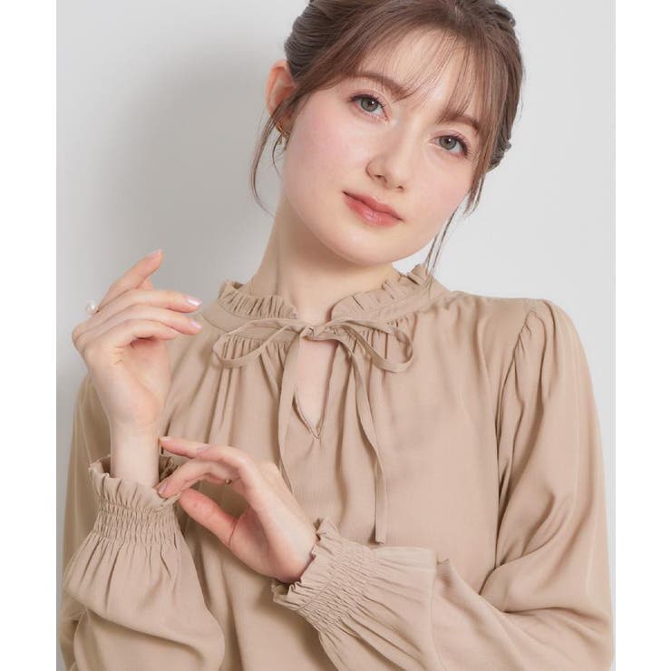 【前後2WAY・洗える】RTピケ リボン ブラウス | Couture brooch | 詳細画像26 