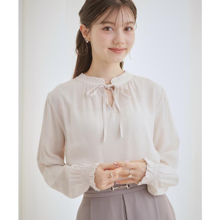 【前後2WAY・洗える】RTピケ リボン ブラウス | Couture brooch | 詳細画像10 