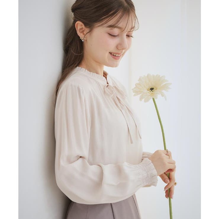 【前後2WAY・洗える】RTピケ リボン ブラウス | Couture brooch | 詳細画像12 