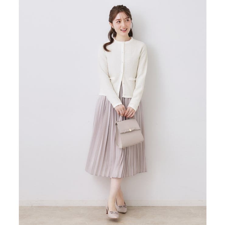 【ハレの日・通勤】ラメツイード ニットカーディガン | Couture brooch | 詳細画像1 