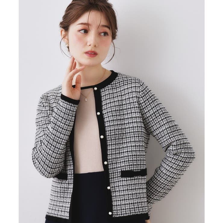 【ハレの日・通勤】ラメツイード ニットカーディガン | Couture brooch | 詳細画像16 