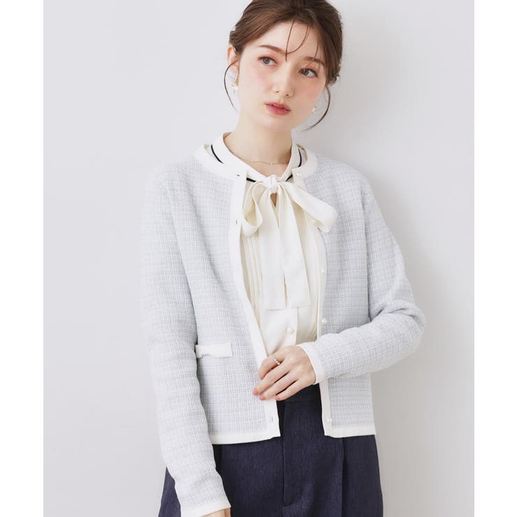 【ハレの日・通勤】ラメツイード ニットカーディガン | Couture brooch | 詳細画像34 