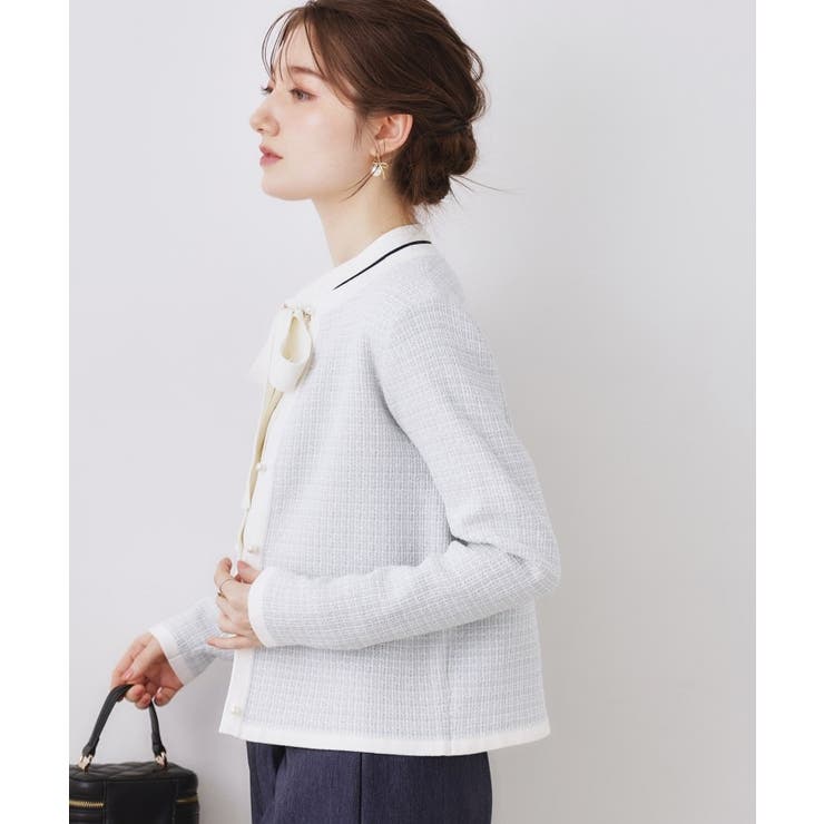 【ハレの日・通勤】ラメツイード ニットカーディガン | Couture brooch | 詳細画像35 