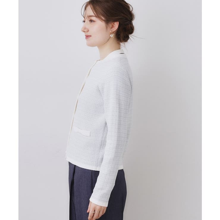 【ハレの日・通勤】ラメツイード ニットカーディガン | Couture brooch | 詳細画像45 