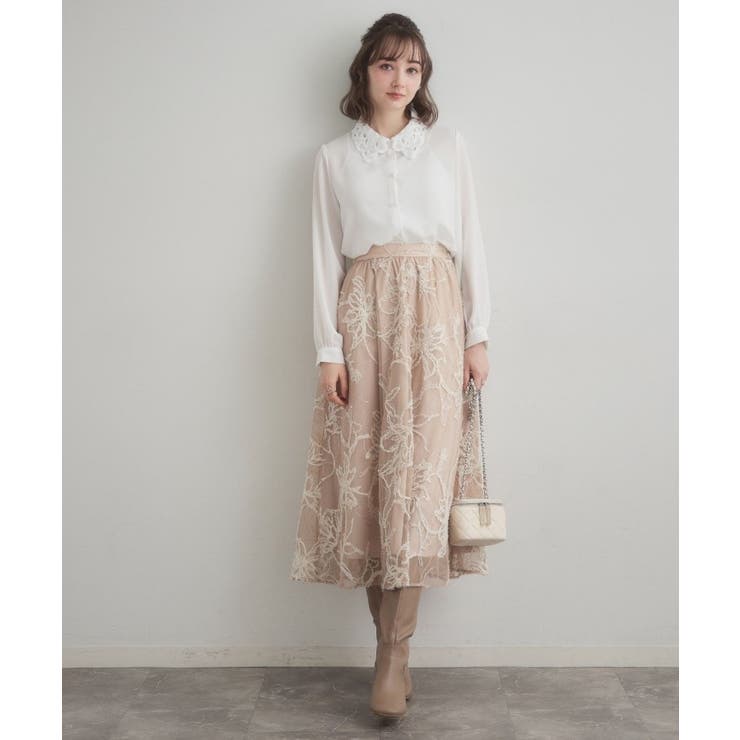 レース衿ジョーゼットブラウス | Couture brooch | 詳細画像4 