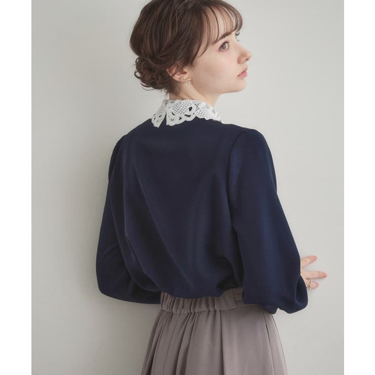 レース衿ジョーゼットブラウス | Couture brooch | 詳細画像10 