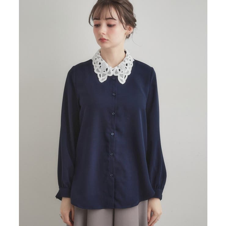 レース衿ジョーゼットブラウス | Couture brooch | 詳細画像15 