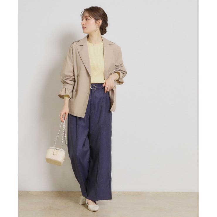 【洗える】リボンエンブロ細ケーブルニット | Couture brooch | 詳細画像9 