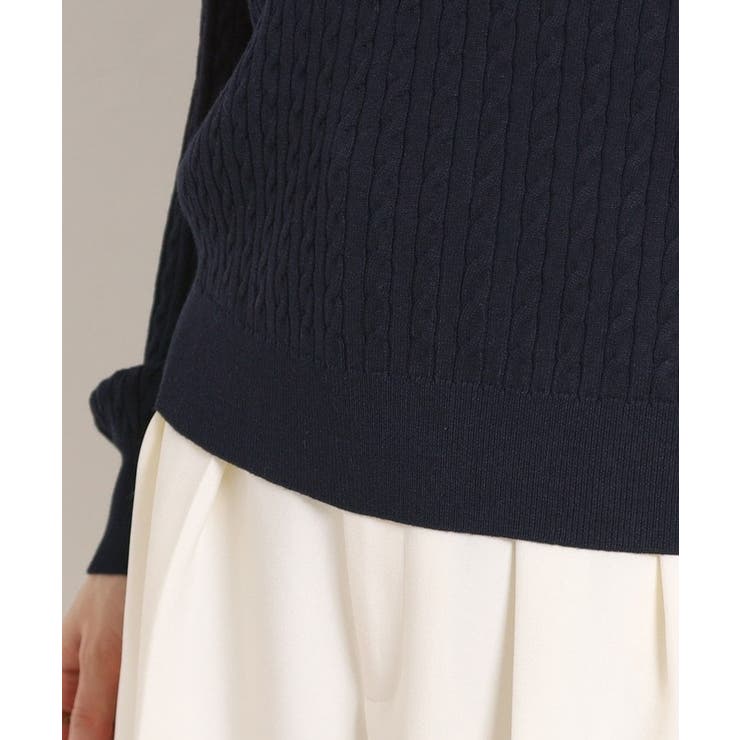 【洗える】リボンエンブロ細ケーブルニット | Couture brooch | 詳細画像30 