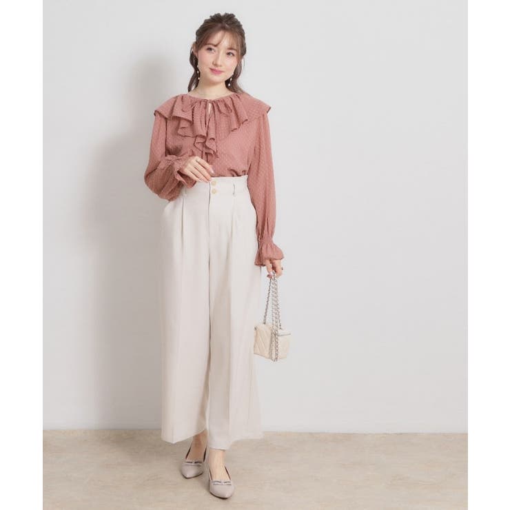 【着映え・洗える】ラメカットドビーフリルブラウス | Couture brooch | 詳細画像11 