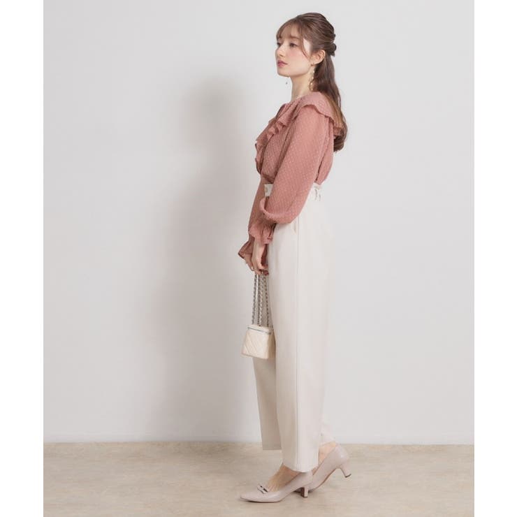 【着映え・洗える】ラメカットドビーフリルブラウス | Couture brooch | 詳細画像13 