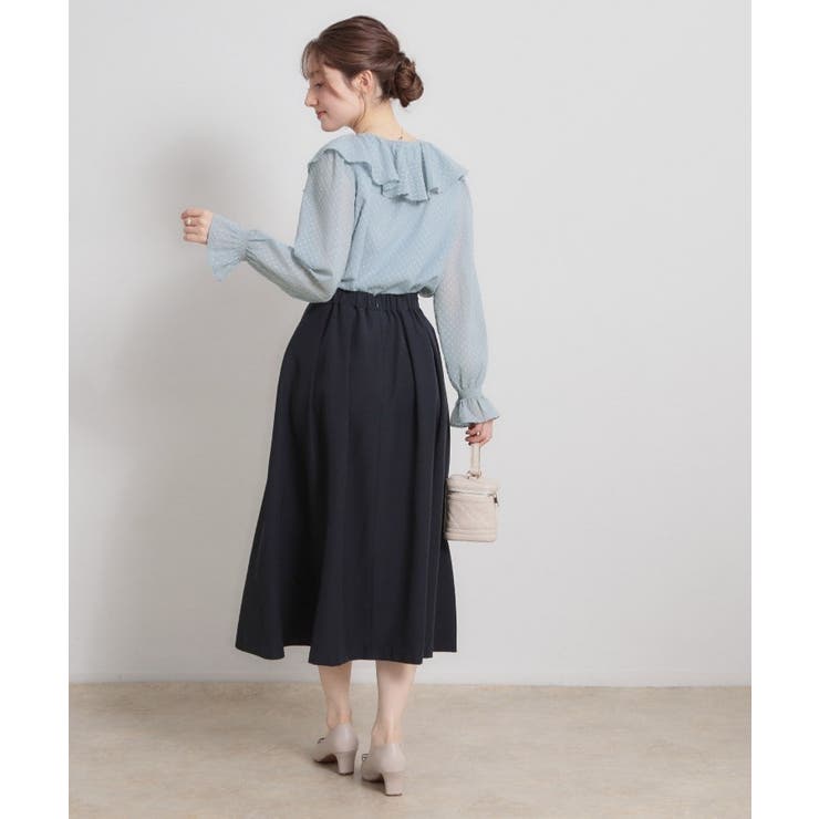 【着映え・洗える】ラメカットドビーフリルブラウス | Couture brooch | 詳細画像21 