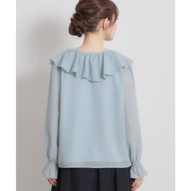 【着映え・洗える】ラメカットドビーフリルブラウス | Couture brooch | 詳細画像34 