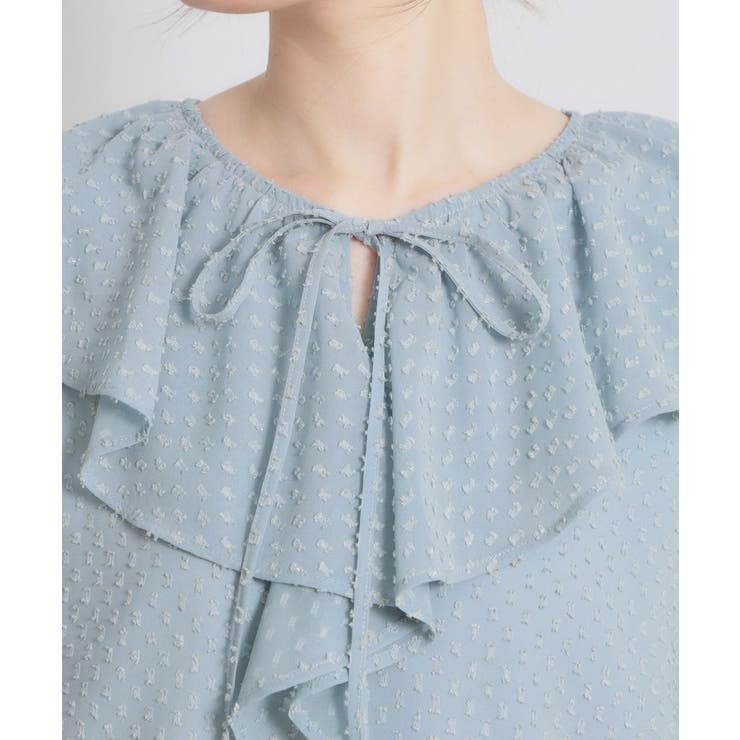 【着映え・洗える】ラメカットドビーフリルブラウス | Couture brooch | 詳細画像35 