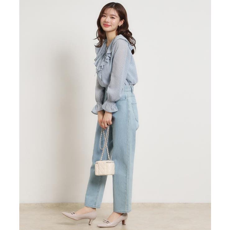 【着映え・洗える】ラメカットドビーフリルブラウス | Couture brooch | 詳細画像26 