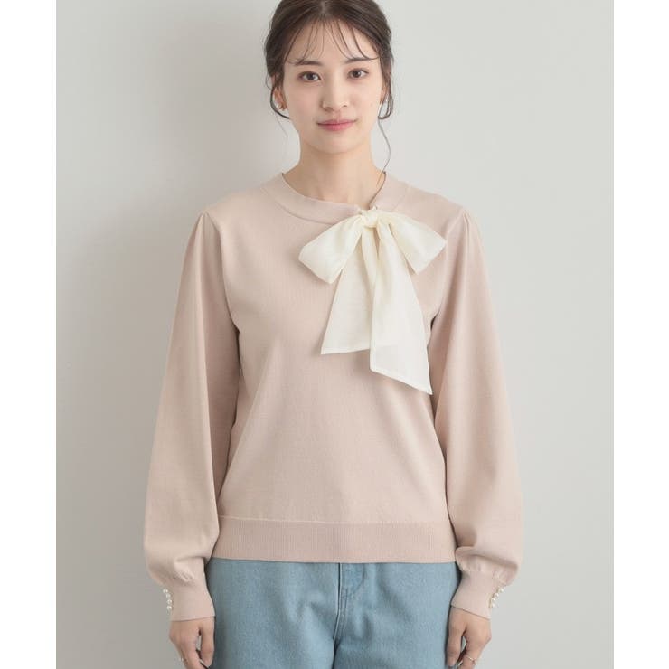 【洗える・着映え】オーガンジーリボンタイ ニット | Couture brooch | 詳細画像39 