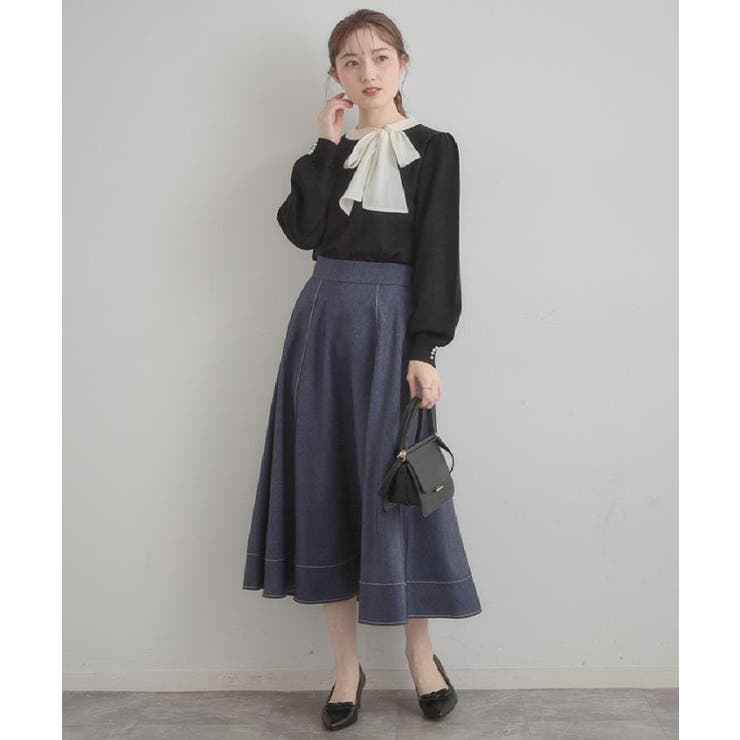 【洗える・着映え】オーガンジーリボンタイ ニット | Couture brooch | 詳細画像14 