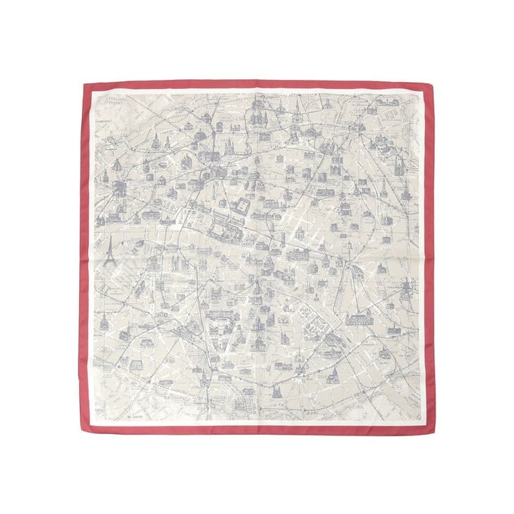 レッド(060) | マップ柄スカーフ | Couture brooch