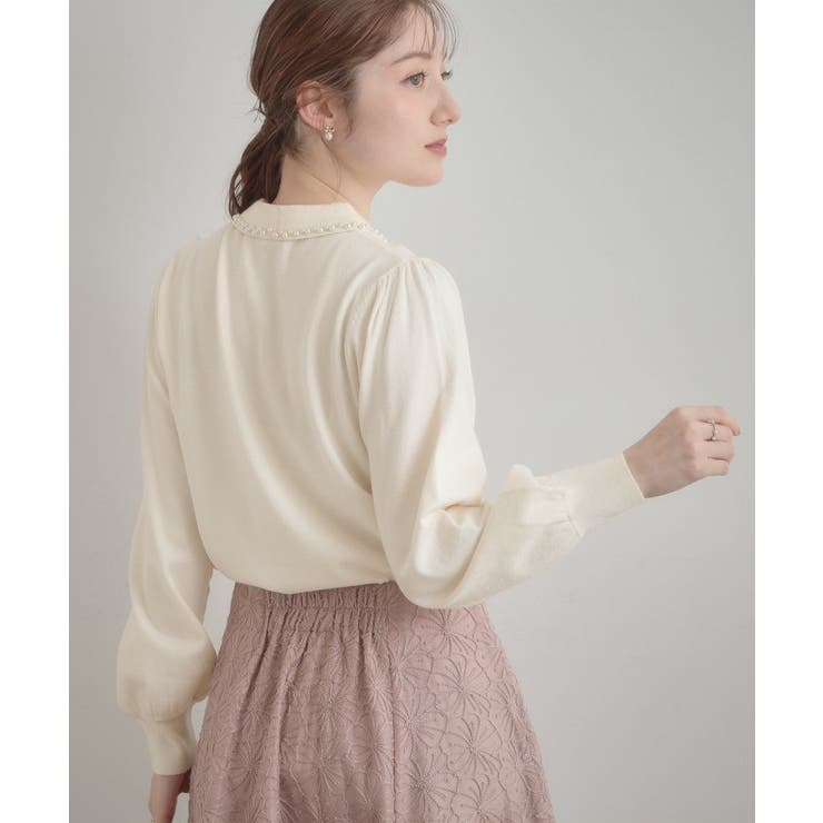 【洗える・着映え】パール調衿ニット | Couture brooch | 詳細画像5 