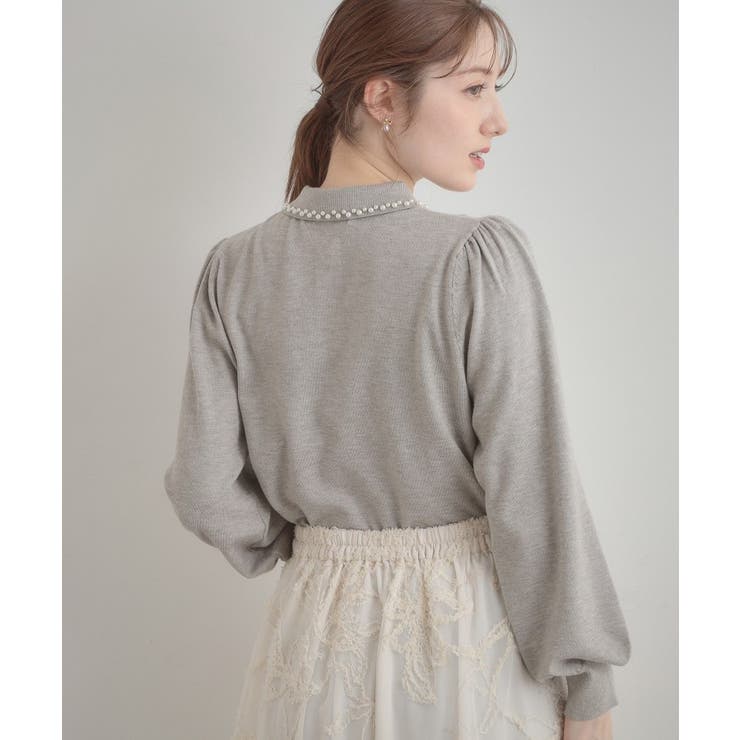 【洗える・着映え】パール調衿ニット | Couture brooch | 詳細画像19 