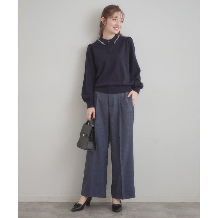 【洗える・着映え】パール調衿ニット | Couture brooch | 詳細画像28 