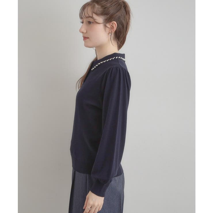 【洗える・着映え】パール調衿ニット | Couture brooch | 詳細画像42 