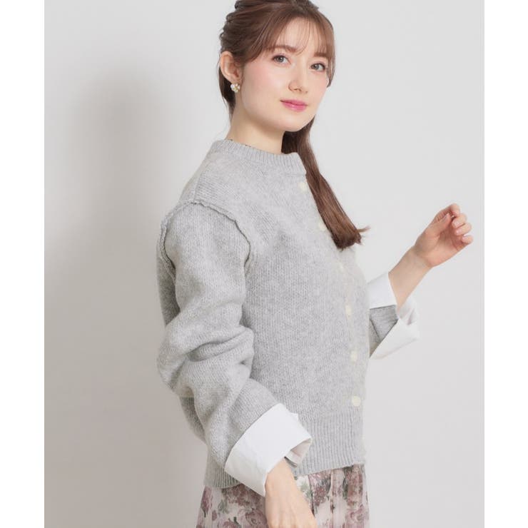 シャツレイヤード風カーディガン | Couture brooch | 詳細画像9 