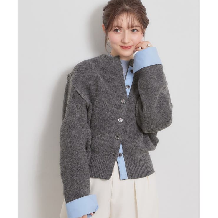 シャツレイヤード風カーディガン | Couture brooch | 詳細画像15 