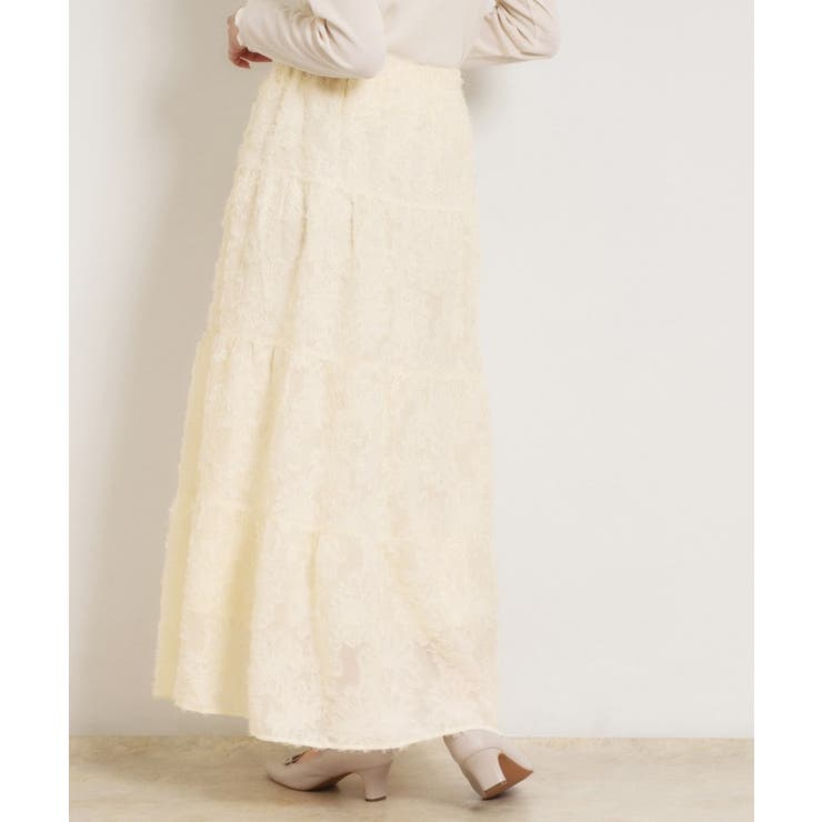 ティアードフラワーモチーフロングスカート | Couture brooch | 詳細画像3 