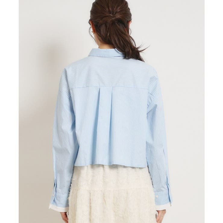 配色ストライプショートシャツ | Couture brooch | 詳細画像17 