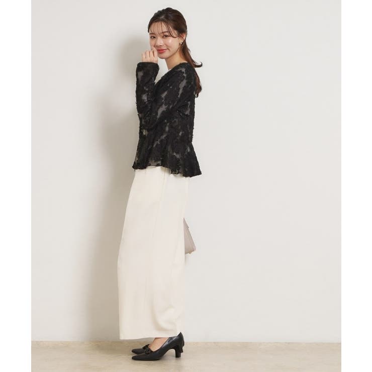 ペプラムフラワーモチーフブラウス | Couture brooch | 詳細画像11 