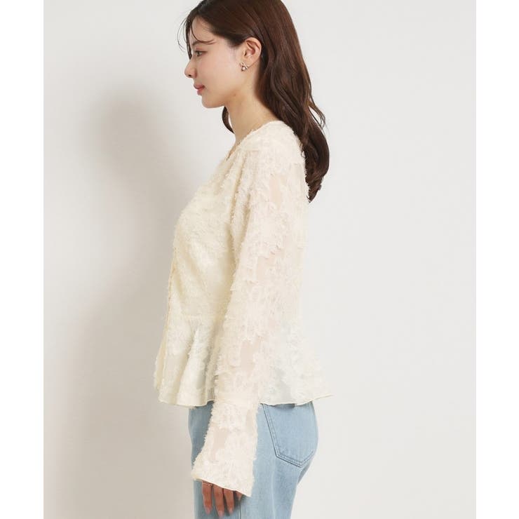 ペプラムフラワーモチーフブラウス | Couture brooch | 詳細画像16 