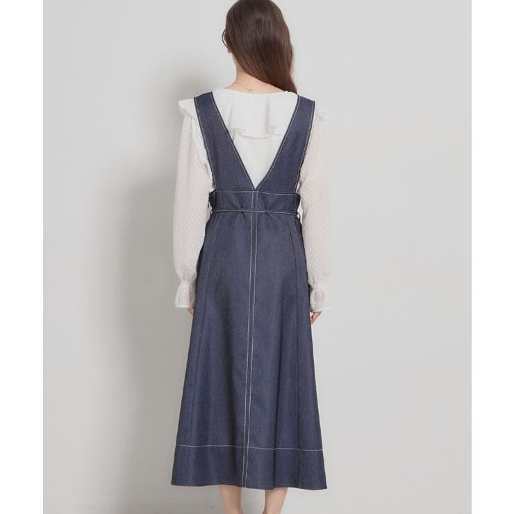 【洗える】デニムライク細リボンジャンスカ | Couture brooch | 詳細画像17 