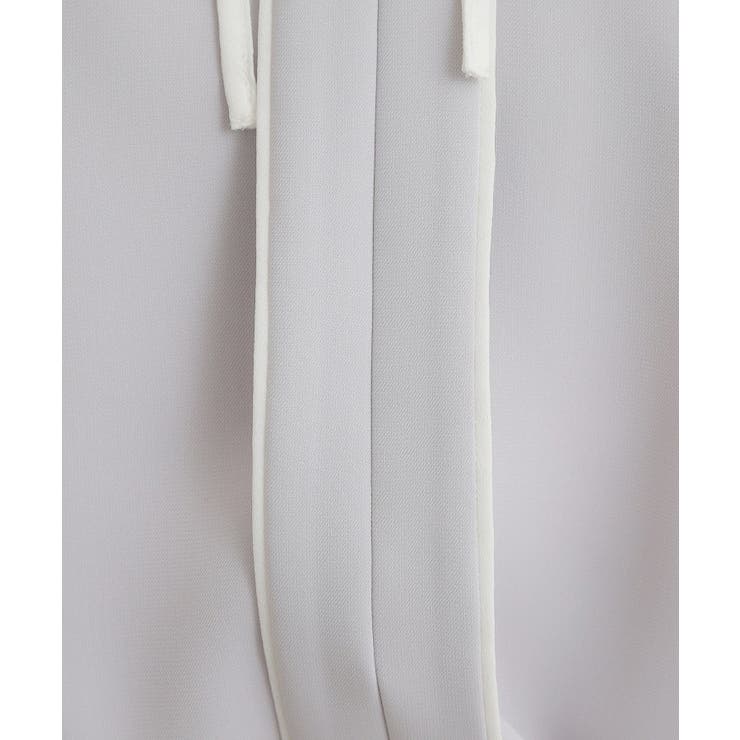 【洗える・ハレの日・通勤】配色 細リボンタイ ブラウス | Couture brooch | 詳細画像29 