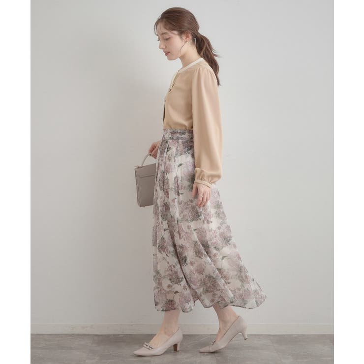 【洗える・ハレの日・通勤】配色 細リボンタイ ブラウス | Couture brooch | 詳細画像22 