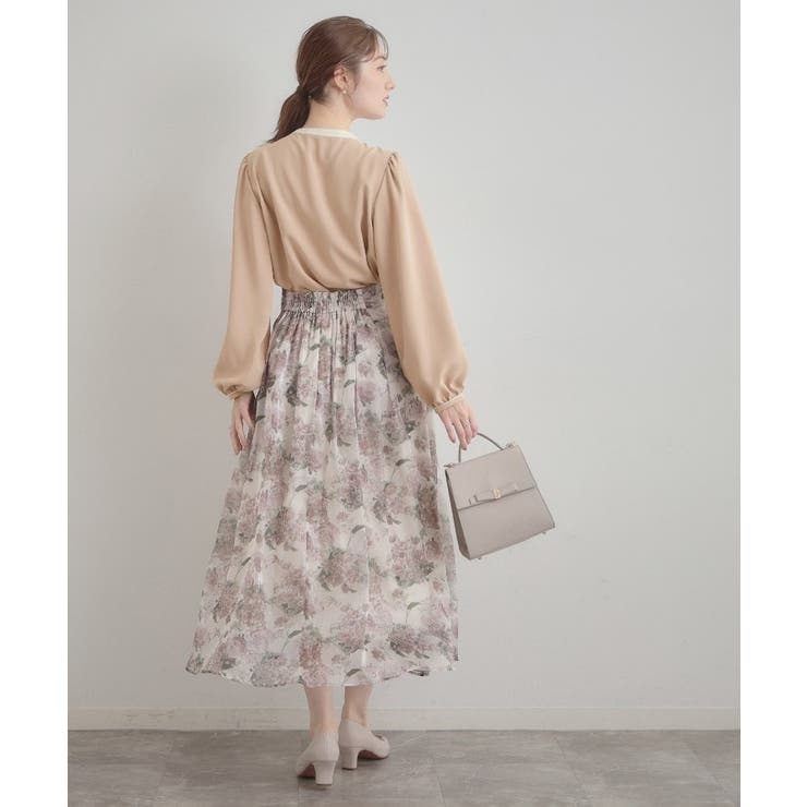 【洗える・ハレの日・通勤】配色 細リボンタイ ブラウス | Couture brooch | 詳細画像23 