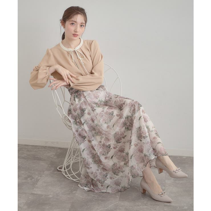 【洗える・ハレの日・通勤】配色 細リボンタイ ブラウス | Couture brooch | 詳細画像21 