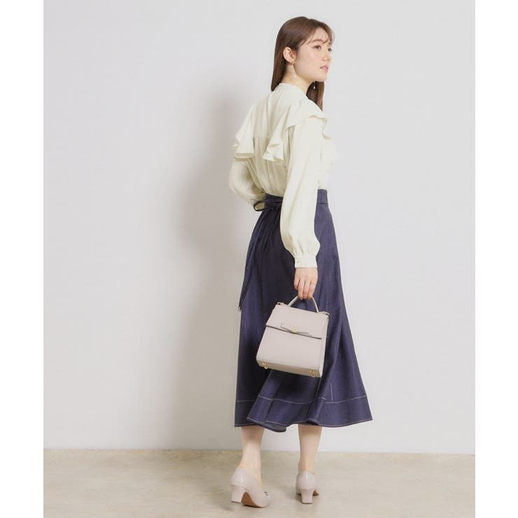 【洗える・リボン取り外し可】フリルジョーゼットブラウス | Couture brooch | 詳細画像2 