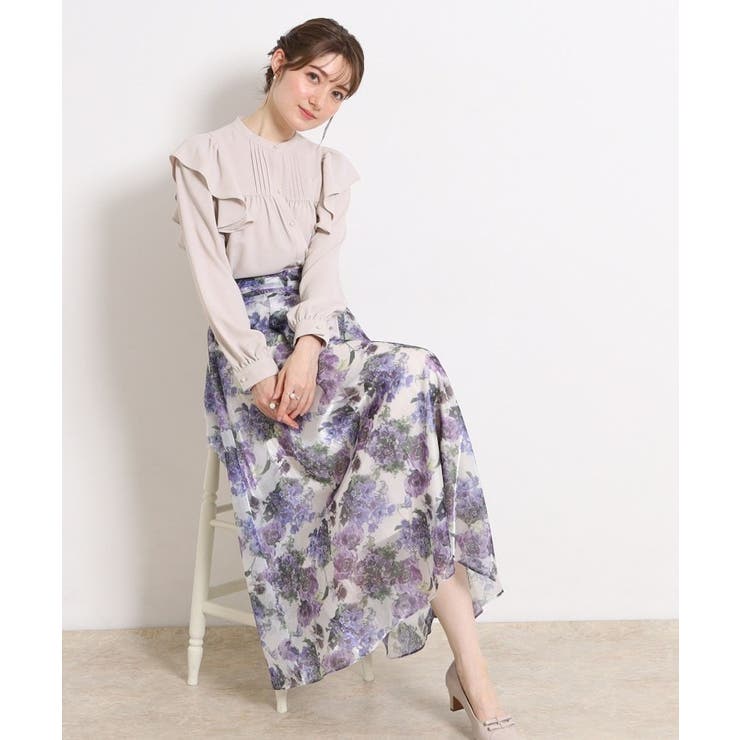 【洗える・リボン取り外し可】フリルジョーゼットブラウス | Couture brooch | 詳細画像19 