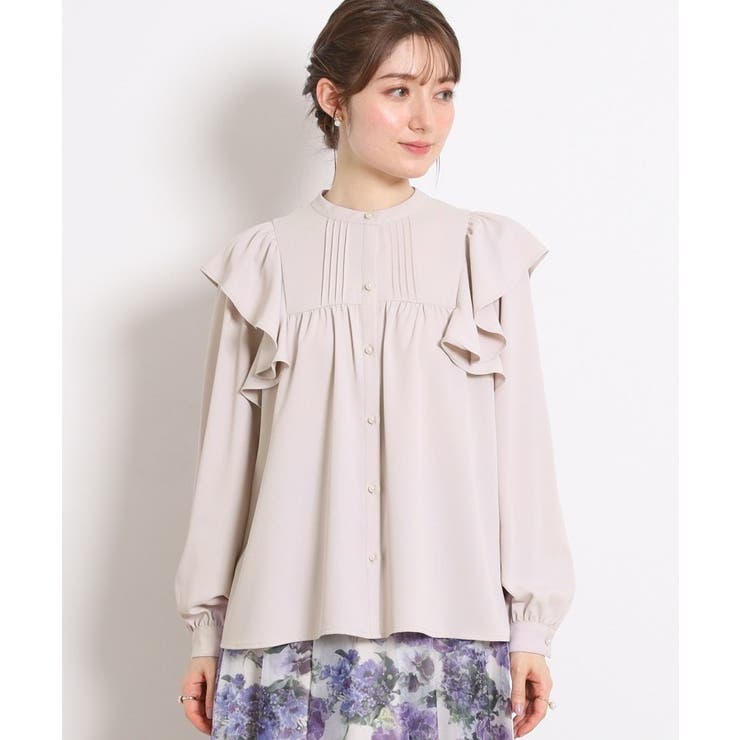 【洗える・リボン取り外し可】フリルジョーゼットブラウス | Couture brooch | 詳細画像39 