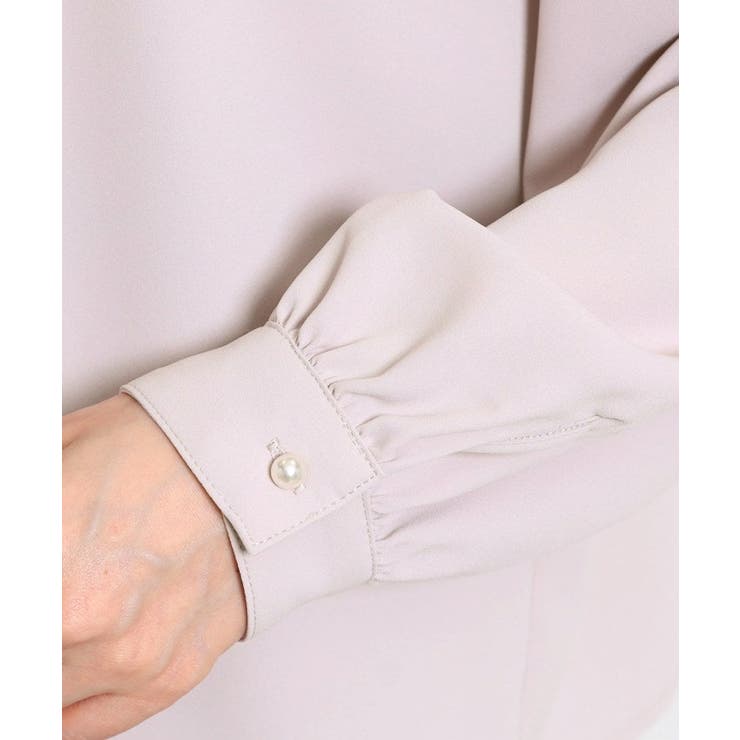 【洗える・リボン取り外し可】フリルジョーゼットブラウス | Couture brooch | 詳細画像37 