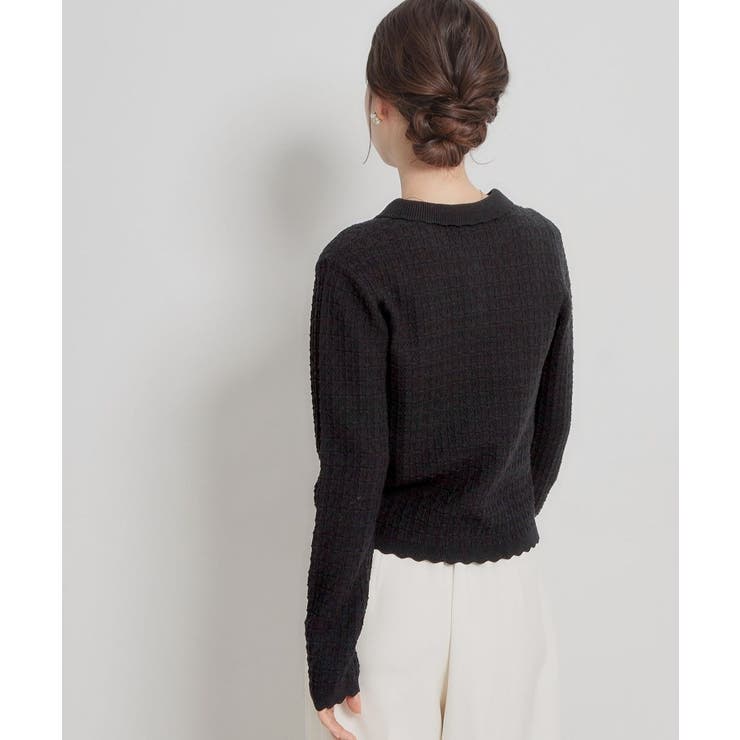 【洗える着映え】ビジュー釦ポロニット | Couture brooch | 詳細画像11 