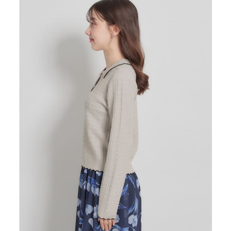 【洗える着映え】ビジュー釦ポロニット | Couture brooch | 詳細画像23 