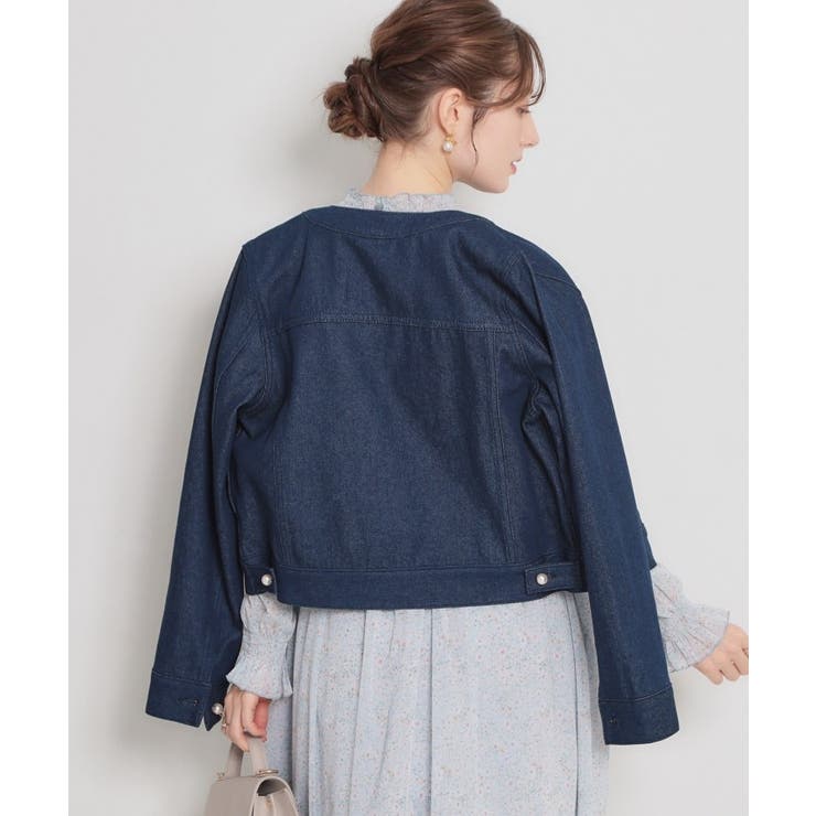 【洗える・綿100％】パール調ボタン デニムジャケット | Couture brooch | 詳細画像17 