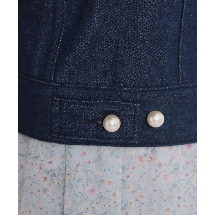 【洗える・綿100％】パール調ボタン デニムジャケット | Couture brooch | 詳細画像33 