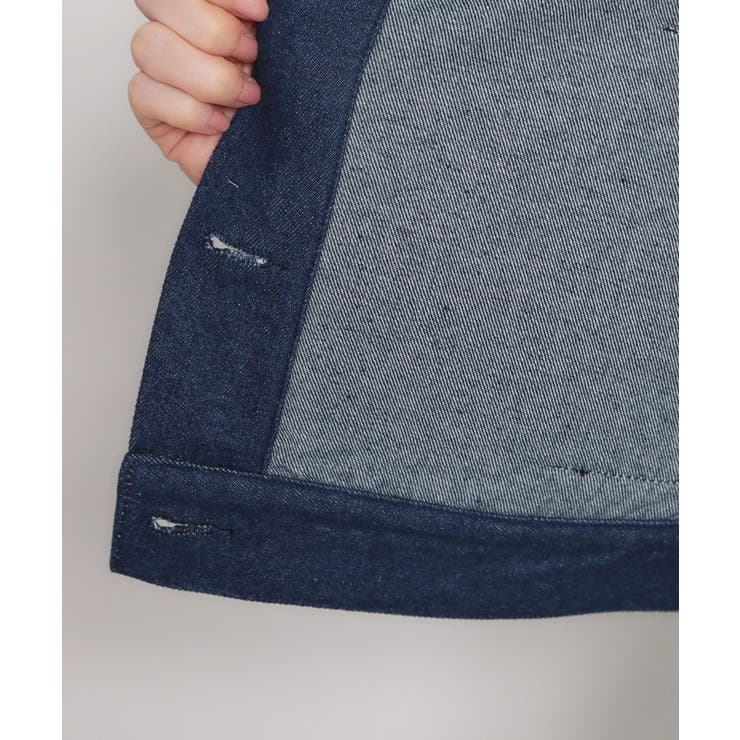 【洗える・綿100％】パール調ボタン デニムジャケット | Couture brooch | 詳細画像34 